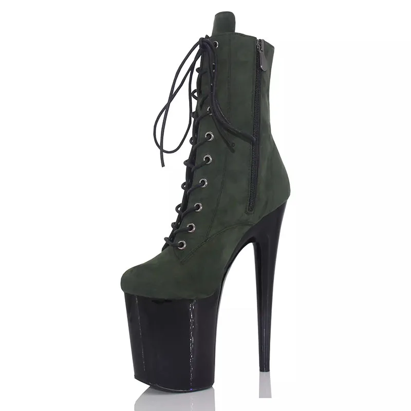 LAIJIANJINXIA New 20CM/8inches Suede Upper Sexy Exotic High Heel Platform Party Women Boots Pole Dance Shoes MA016