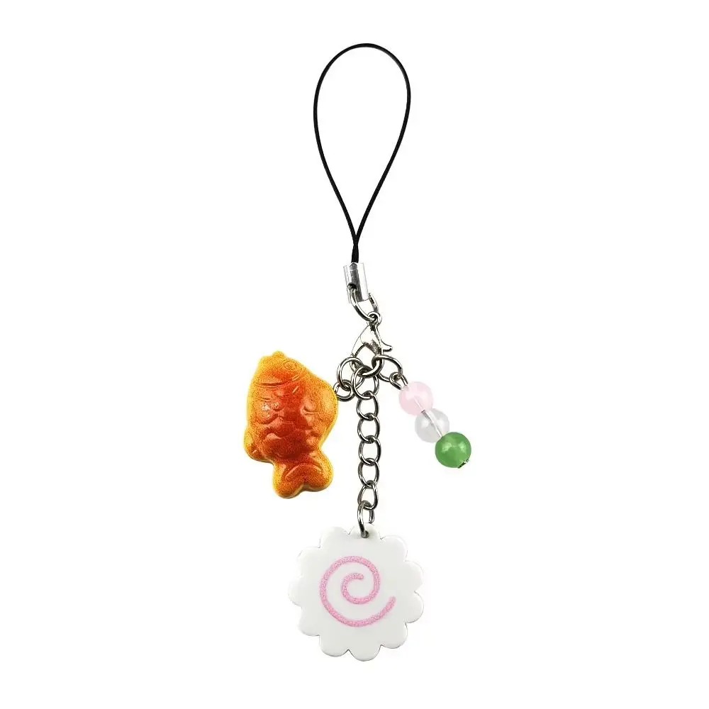 

Pink Squid Roll Fish Cake Keychain Street Food Japanese Food Taiyaki Pendant Kawaii Bag Charm Dango Phone Charm Friends Gift