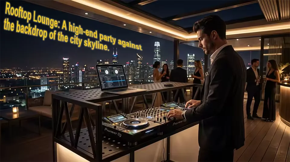 Design Mingtang Stage Booth Foldable Stand LED Station Mobile Pliable Folding DJ Mixer Truss Portable for DJ