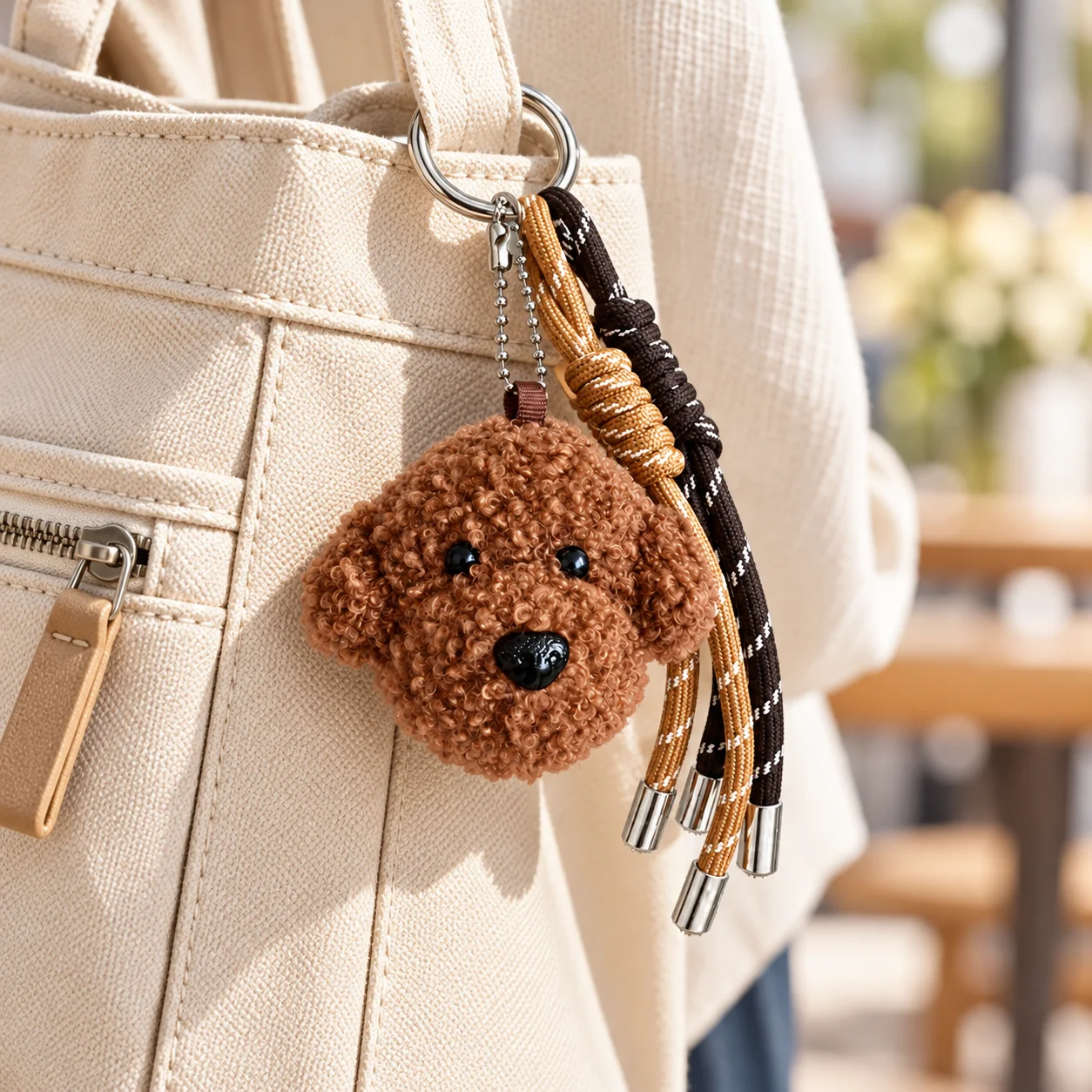 5pcs Cute Plush Keychain Fluffy Dog Cat Paw Heart Pendant Soft Fur Bag Charm Kawaii Gift for Women Girls Backpack Accessories