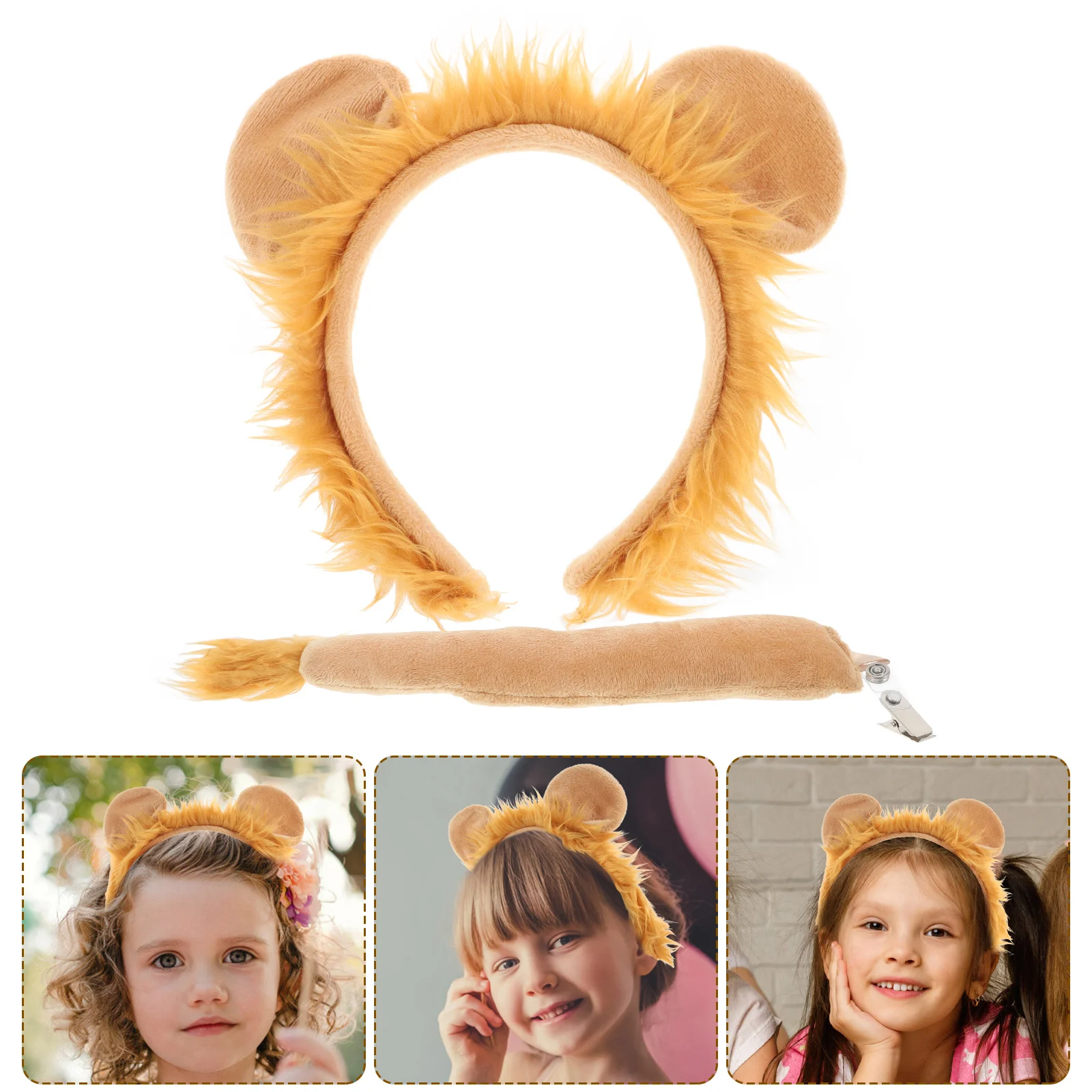 1 set Lion Costume Props Set Exquisite Animal Ornaments Decorative Hair Hoop Party Cosplay Accessories Lion Costume