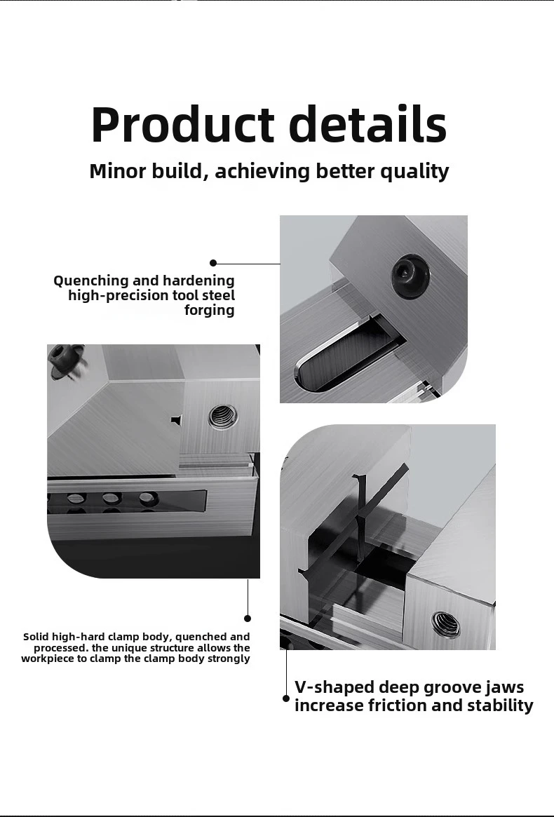 High-precision QKG quick-action vise Tool steel vise For grinder/wire-cutting/milling machine Hardness 58-62