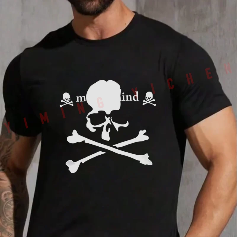

New Fashion American Trend Slim Fun Skull T-Shirt Fashion Men Vintage Summer Casual Short Sleeve O-neck Motorbike Tops Tee