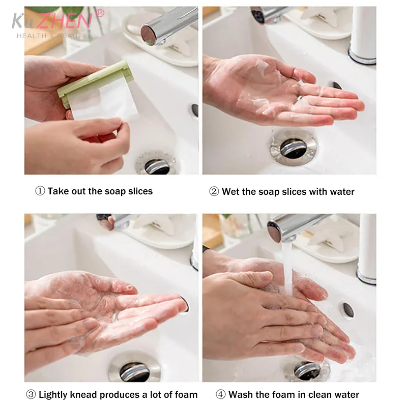 1 個 120 センチメートル長さ使い捨て石鹸紙旅行用洗濯手ミニ紙石鹸香りのスライスシートバスクリーニング用品