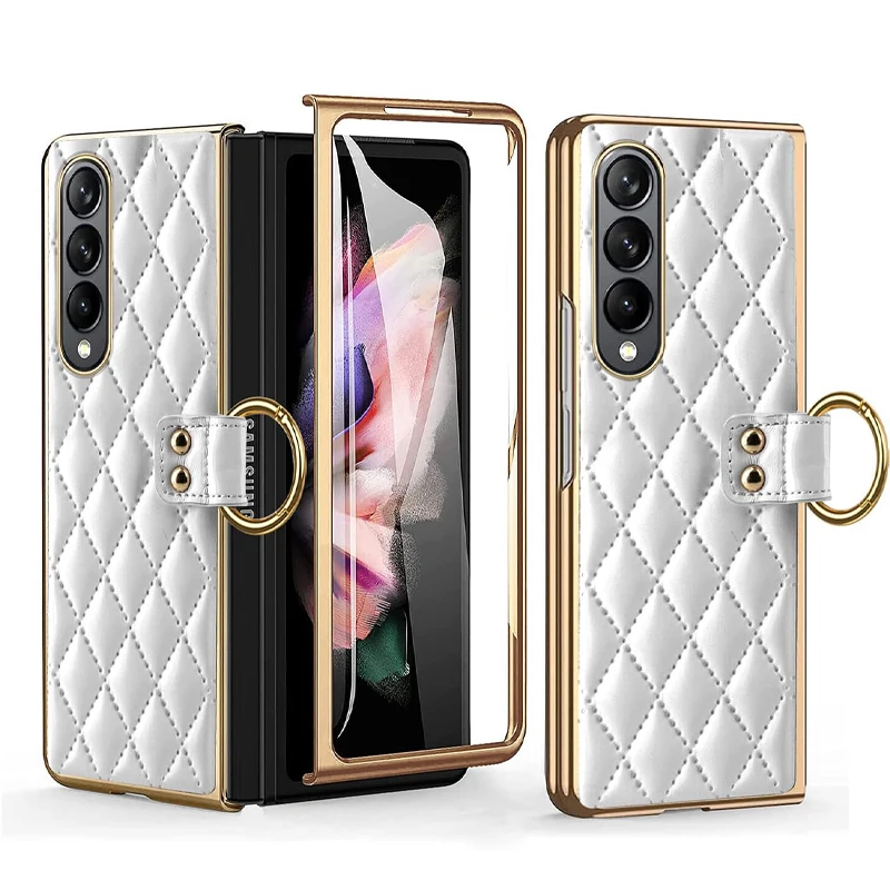

Кожаный чехол с кольцом-протектором для Samsung Galaxy Z Fold 5 Z Fold 4