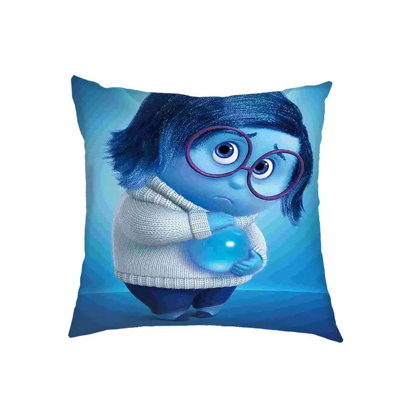 Hot Disney Inside Out 2 Emotional Figure Animation Surrounding Living Room Pillow Case Linen Bedroom Car Decoration Wholesale