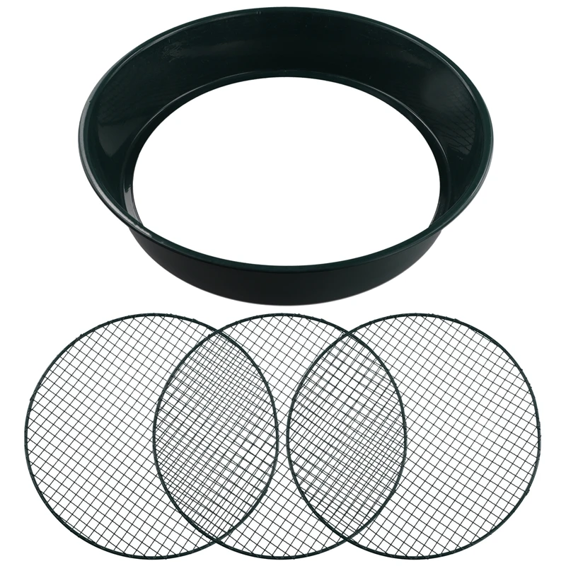 Mesh Sieve, Rock Garden Sieve Soil Sieve, Sand Sieve Set, Stackable Grader Gold Prospecting Pan