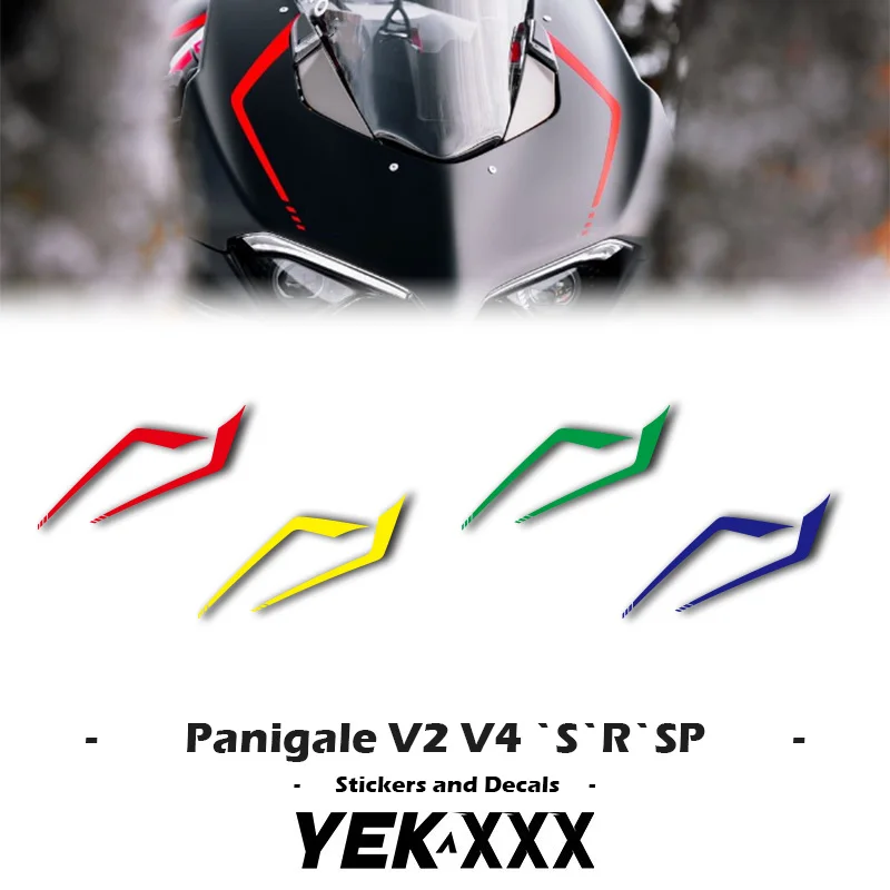 For Ducati Panigale V2 V4 R S SP Fairing Shell Front Sticker Decal Lines Reflective Metal Color New V4SP Version V4R V4S