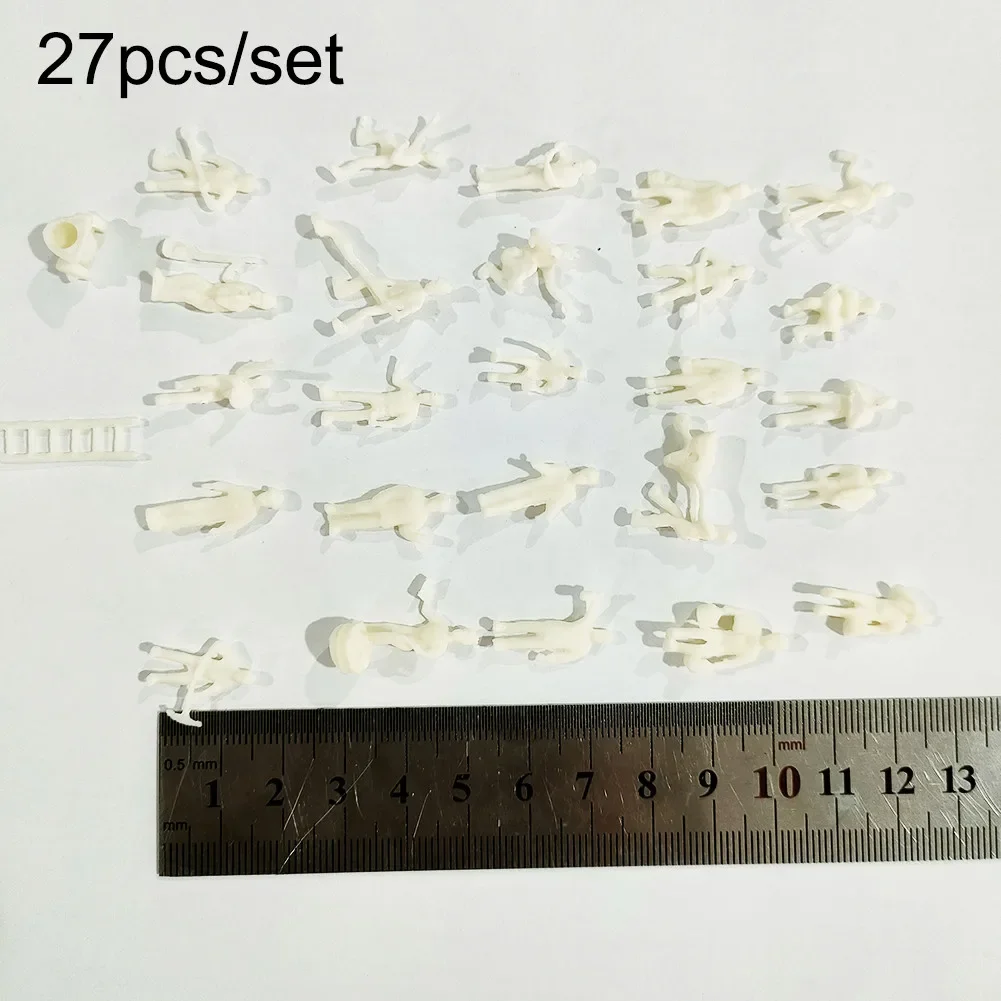 27PC Model Railway Train People Figures HO OO Gauge 20mm WORKMEN WHITE Garden Decorations Physical Simulation Model