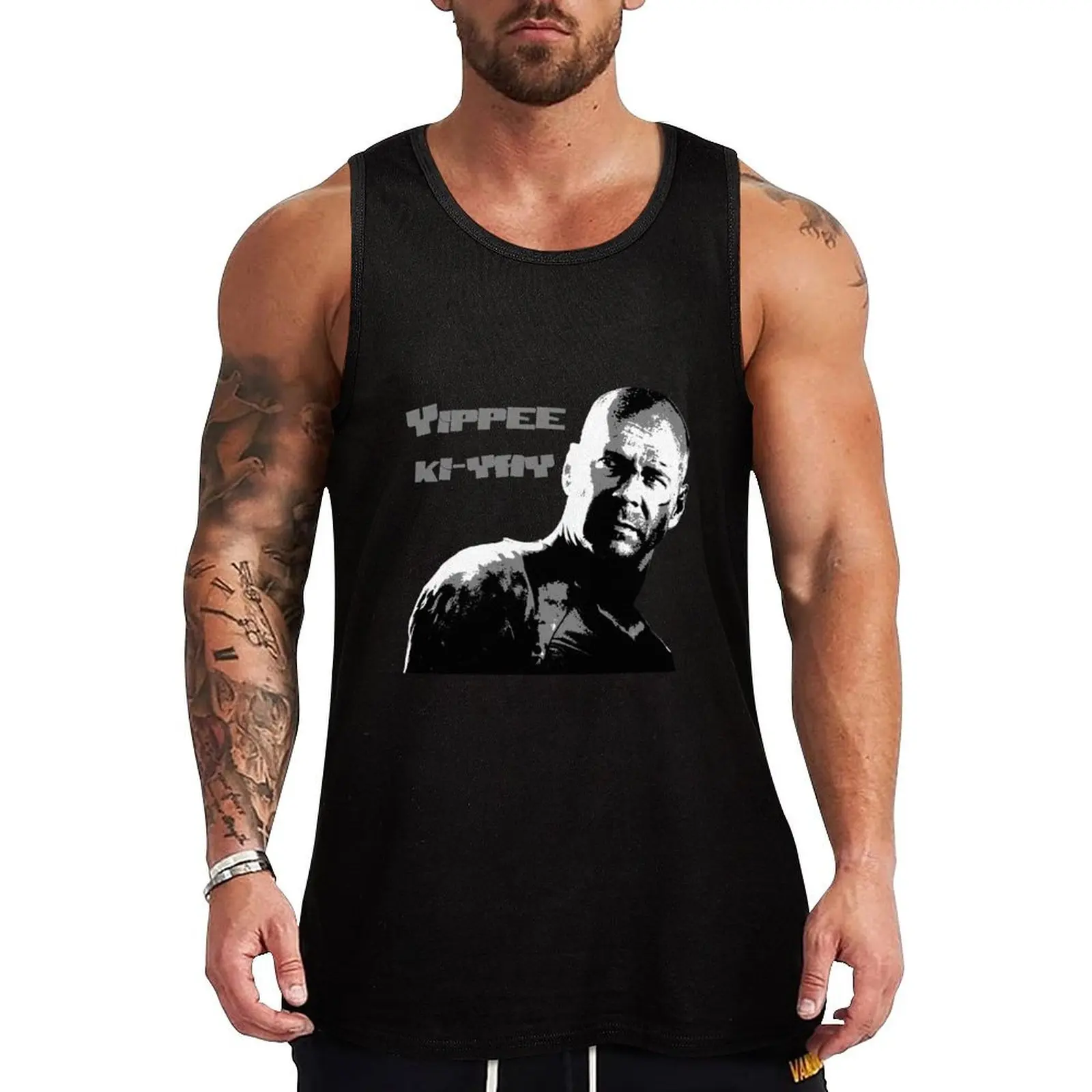 

Yippee-Ki-Yay Sticker Tank Top gym training accessories gym clothes men mens clothing