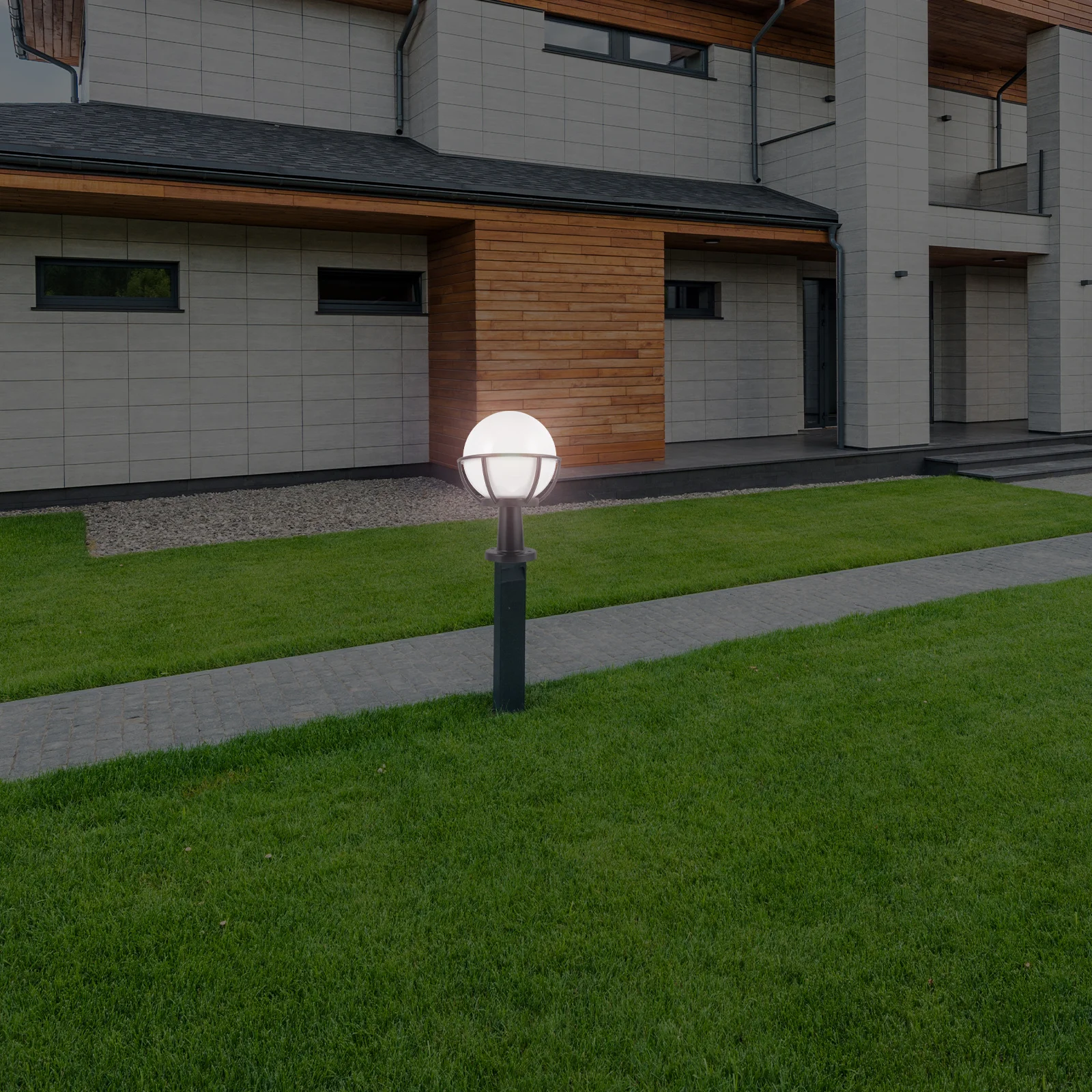 

1Set Round Ball Post Light Lampshade Acrylic Stainless Steel Garden Courtyard Globe Cover Outdoor Lamp Fixture Decorative