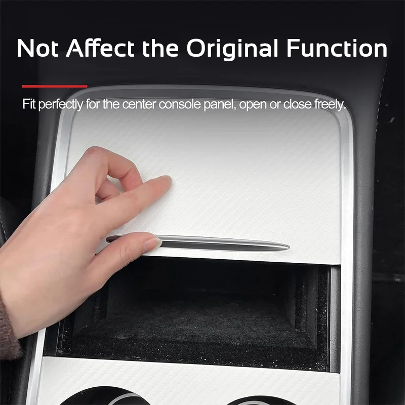 PU Leather Carbon Center Console Cover Protector for Tesla Model 3 Y 2021-2023 Central Panel Wrap Film Sticker Car Accessories