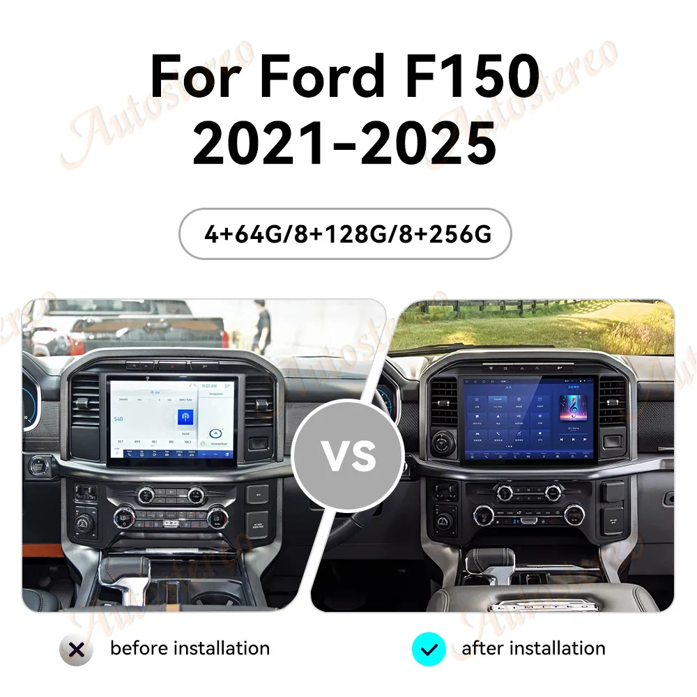 

13 Inch Android Carplay For Ford F150 SYNC4 2021-2025 Tesla Style Car GPS Navigation Multimedia Player Car Radio Tape Head Unit