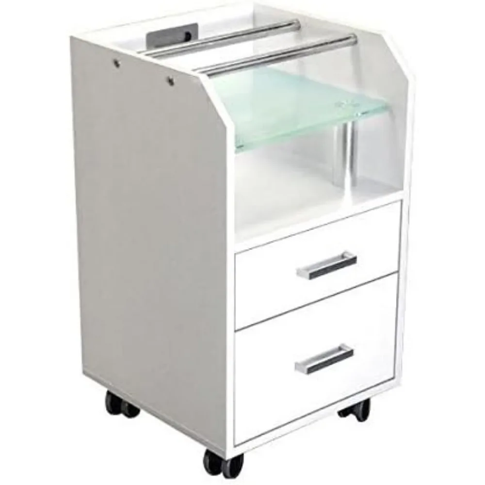 عربة بيدي مع أدراج ومنظم زجاجات لصالون سبا الأظافر #4