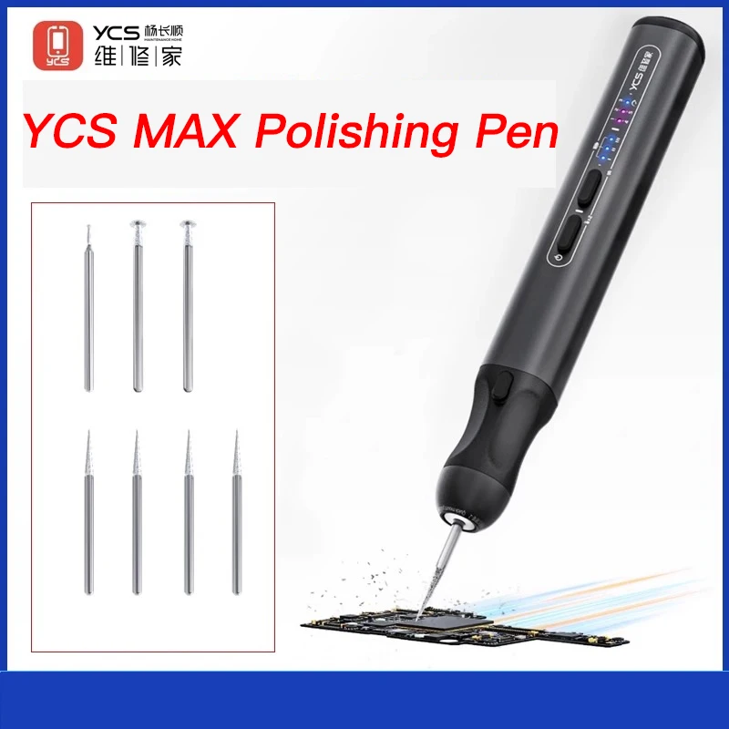 

YCS MAX Powerful Electric Polishing Pen for Motherboard Repair, Intelligent Multi-Speed Switch for Chip Grinding and Polishing