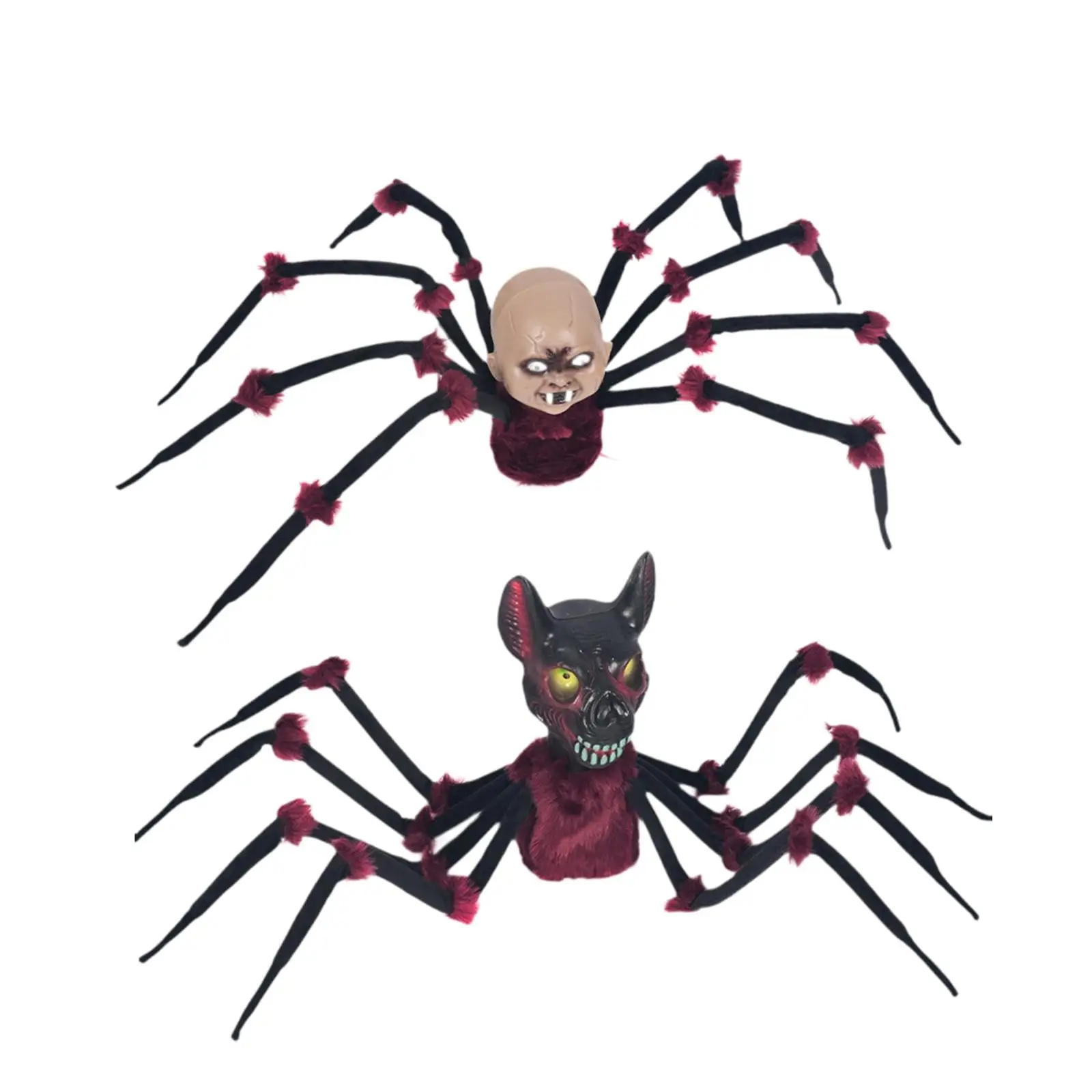 

Украшение паука на Хэллоуин, освещенное креативным звуком, фигурка подвижных суставов, скульптура для входа, вечеринки, лужайки, дома