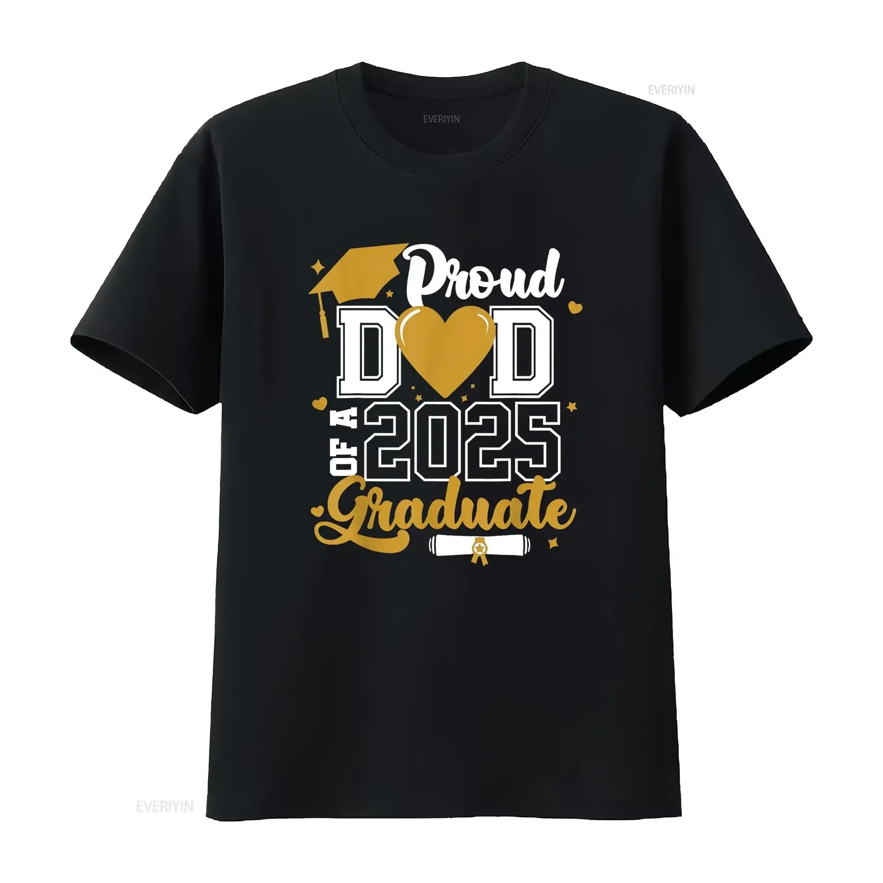 

Proud Dad Of A 2025 Graduate Senior Class Grad T Shirt vintage Washed Stylish graphic Slightly streetwear Soft Breathable
