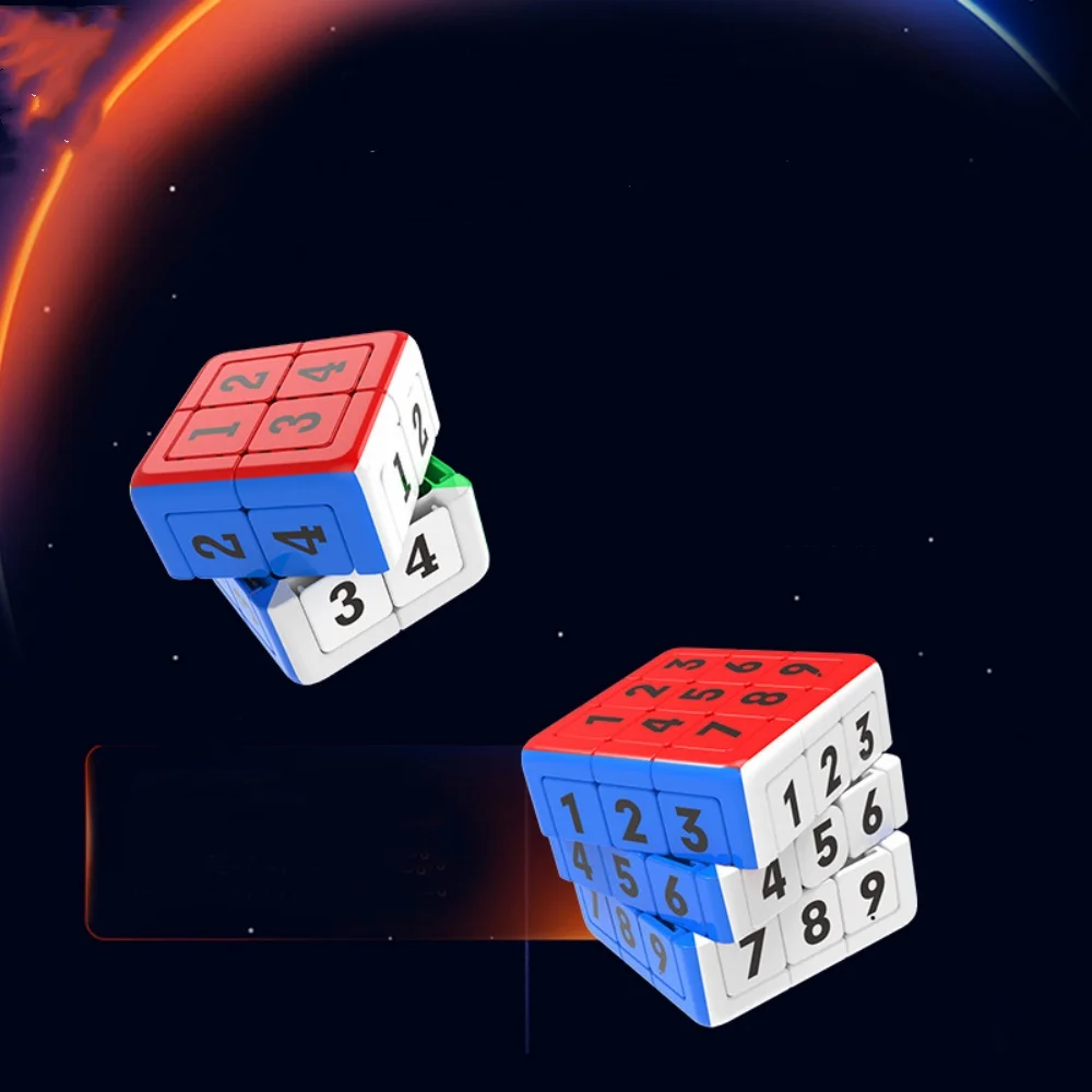 Yuxin 2x2/3x3 Number Magnetic Puzzle Cube Professional Stickerless Puzzle Magnetic Cube Cubo Magico Puzzle