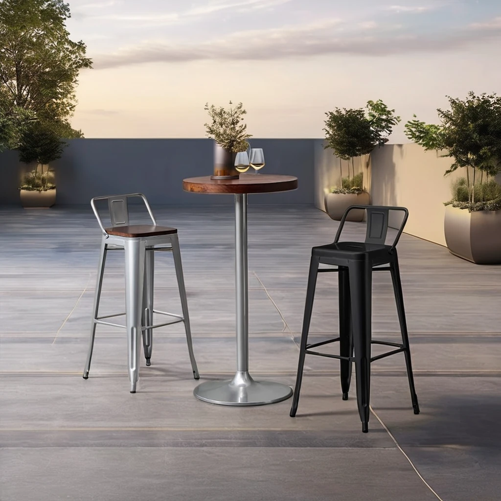 

for Industrial-Style Metal Barstools with Luxury Backrest High Counter Stools for Kitchen Pub Cafe Bistro for Living Room Use