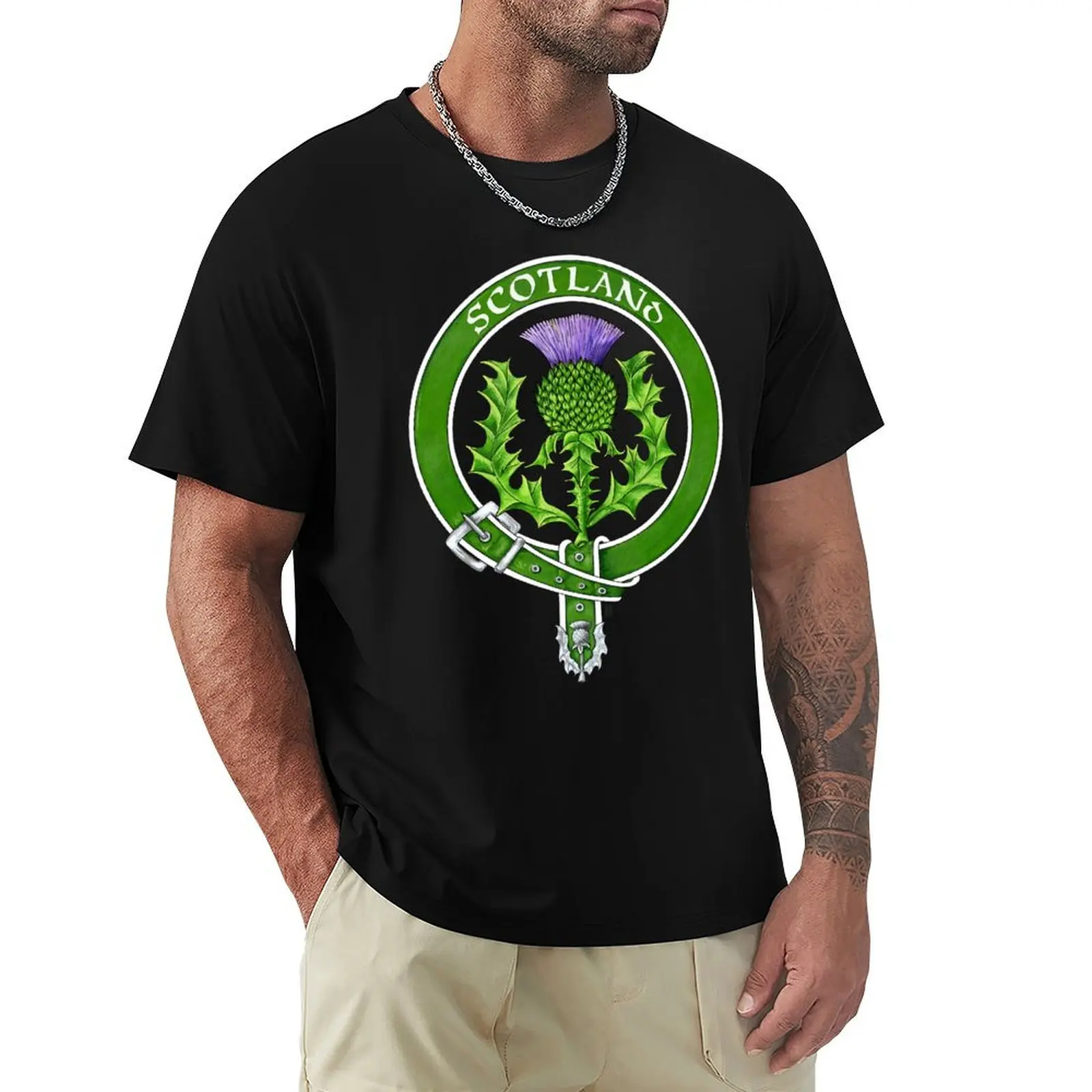 Belted Thistle Badge of Scotland T-Shirt customizeds blanks man t shirt heavyweights heavy weight t shirts for men