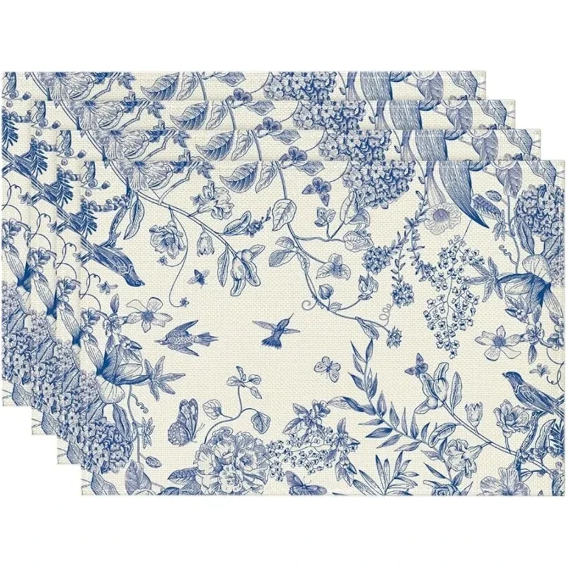1PC Artoid Mode Hydrangea Placemats Flowers Branches Chinois