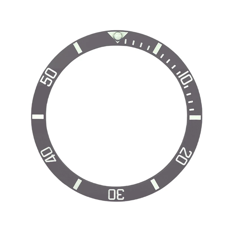 38 mm x 31,5 mm flacher, leuchtender Keramik-Uhrenlünetteneinsatz, passend für SKX007 SKX009 SRPD-Uhrengehäuse, NH35 NH36 Uhrwerk, Uhrenring-Teile – Detail 5