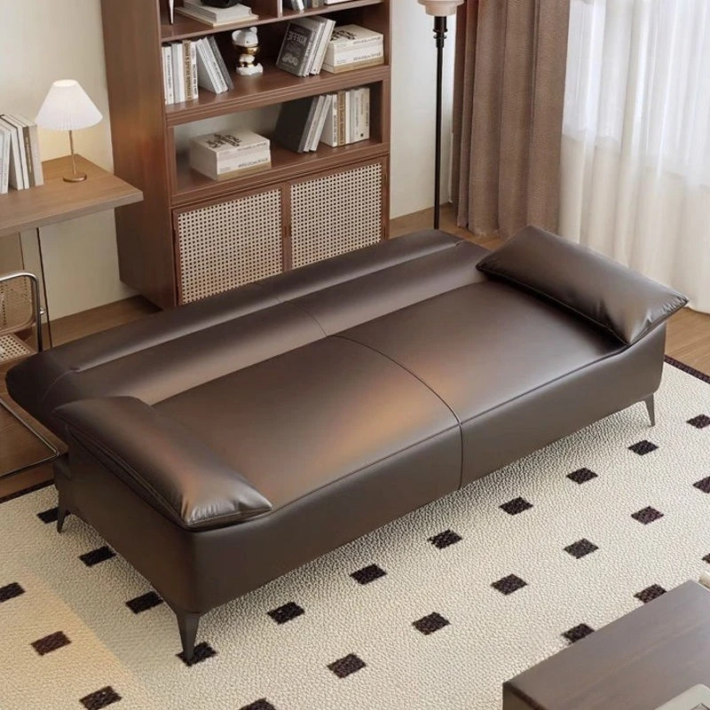 Nordic sofa bed foldable dual-purpose sofa cat paw leather small apartment living room rental house