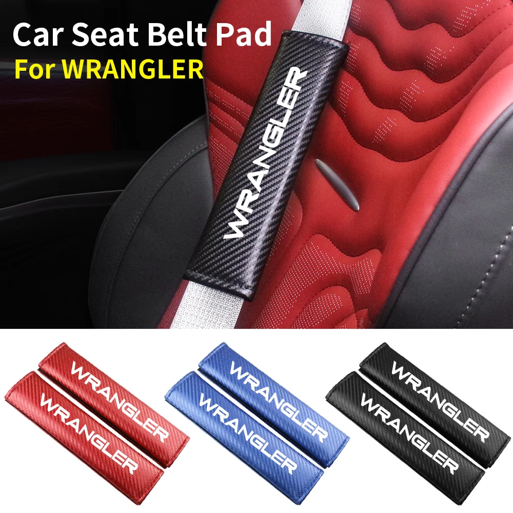 

Carbon Fiber Car Safety Belt Cover Adjustable Seat Belt Cover Shoulder Strap Covers Padding Pad For Jeep WRANGLER Accessories