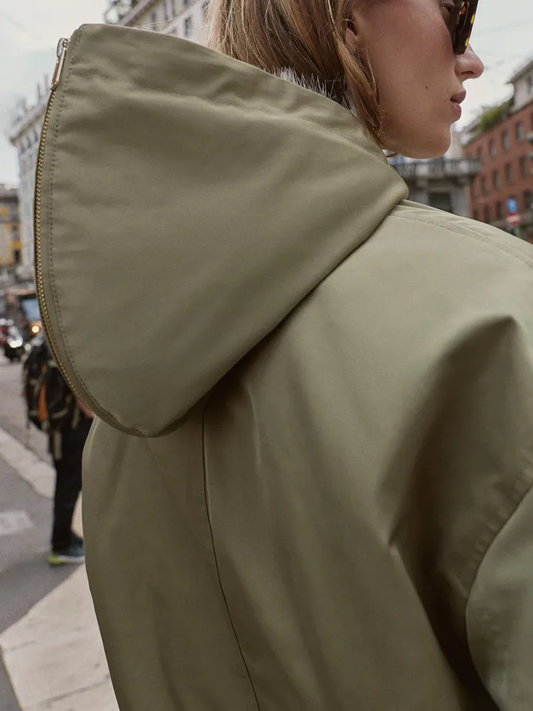 

Ele ort Parka Coat Women's Autumn New Arrival Artificial Fur Effect Hooded Jaet Long Sve Button Closure Ladies Out...