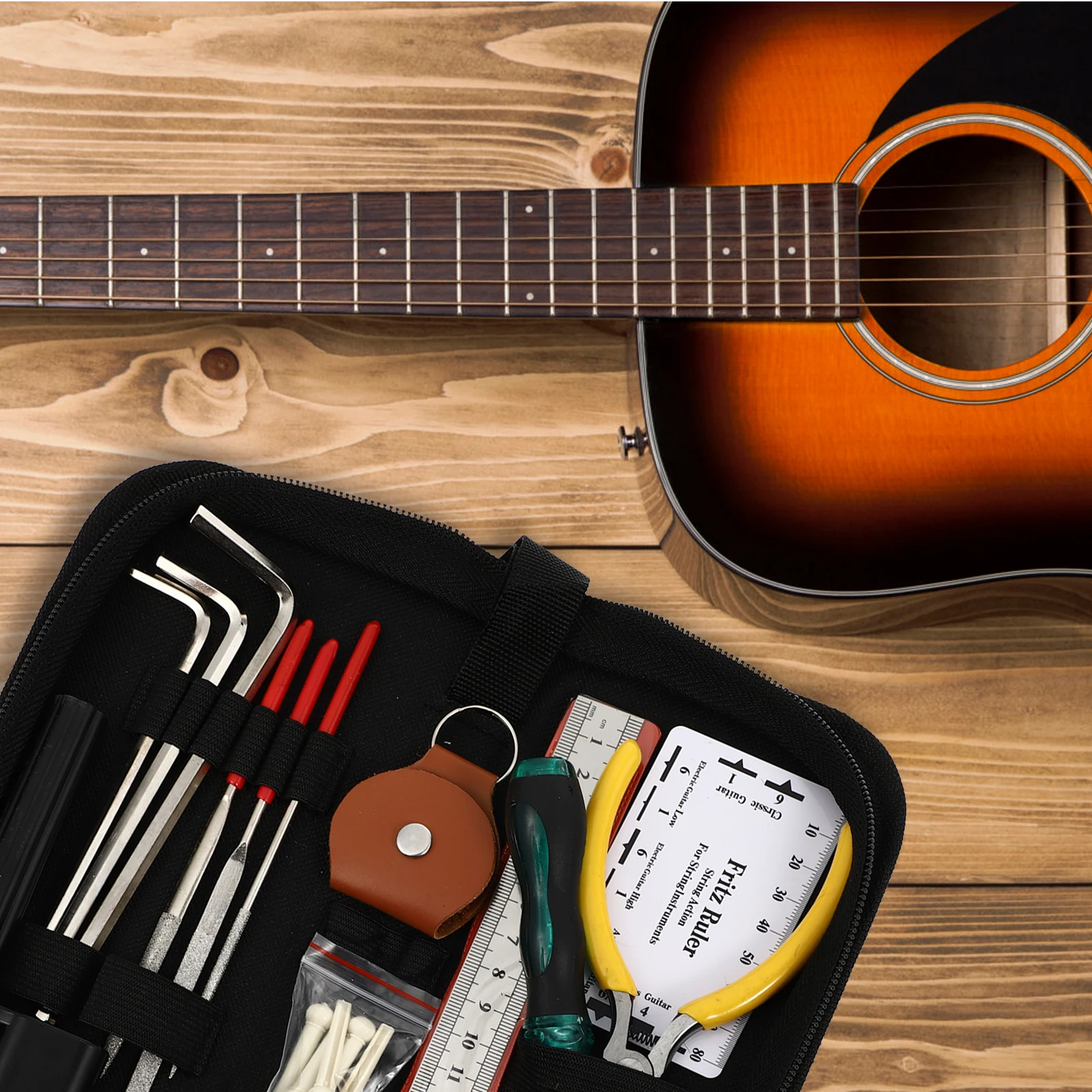 

24 Pcs Guitar Repair Tools Set Professional Maintenance Supplies Durable Storage Bag Fine Workmanship Time Saving String
