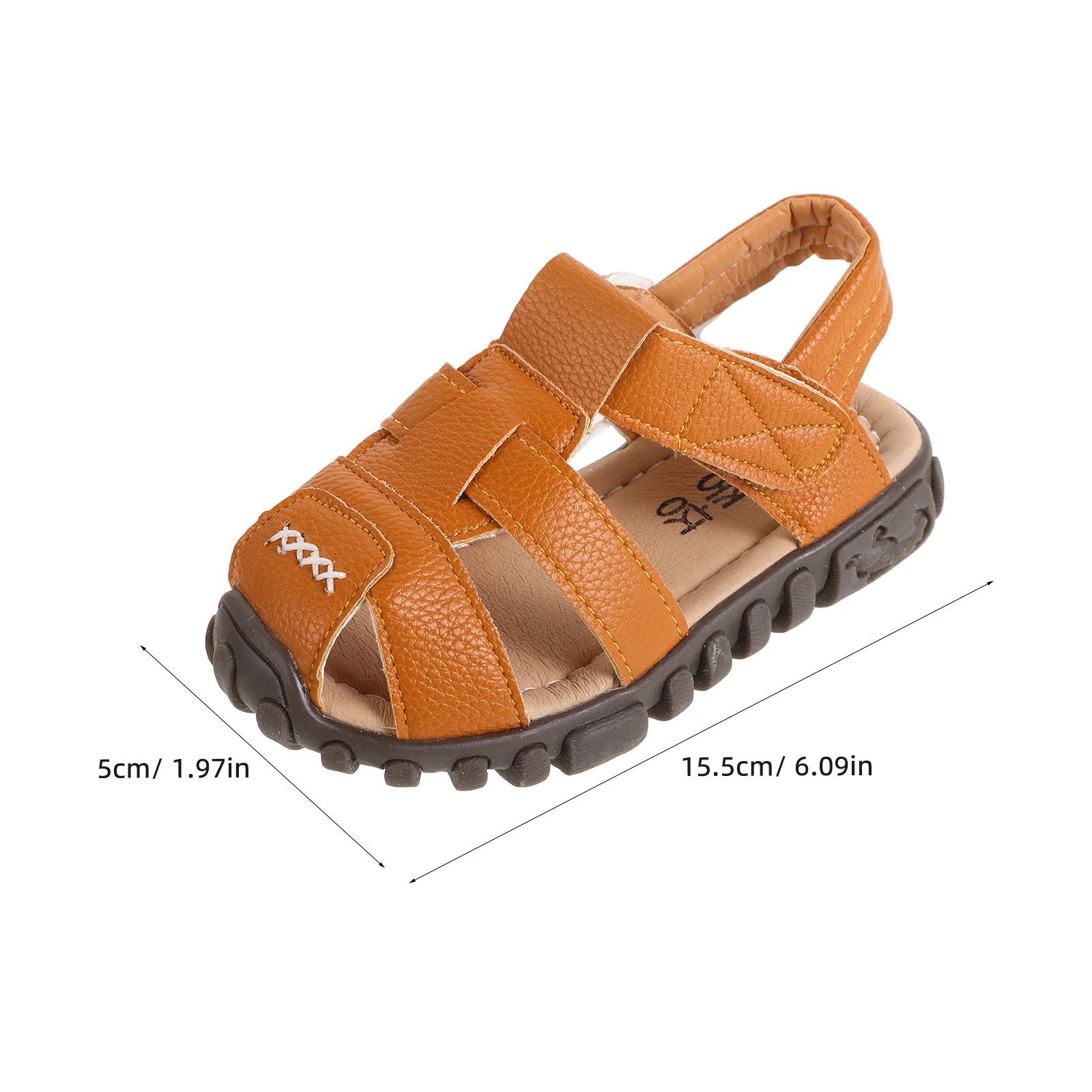 زوج واحد من الصنادل الناعمة للأطفال، أحذية شاطئ صيفية خفيفة الوزن قابلة للتنفس للأطفال في الهواء الطلق والمشي ومريحة ومغلقة من الأمام للأولاد