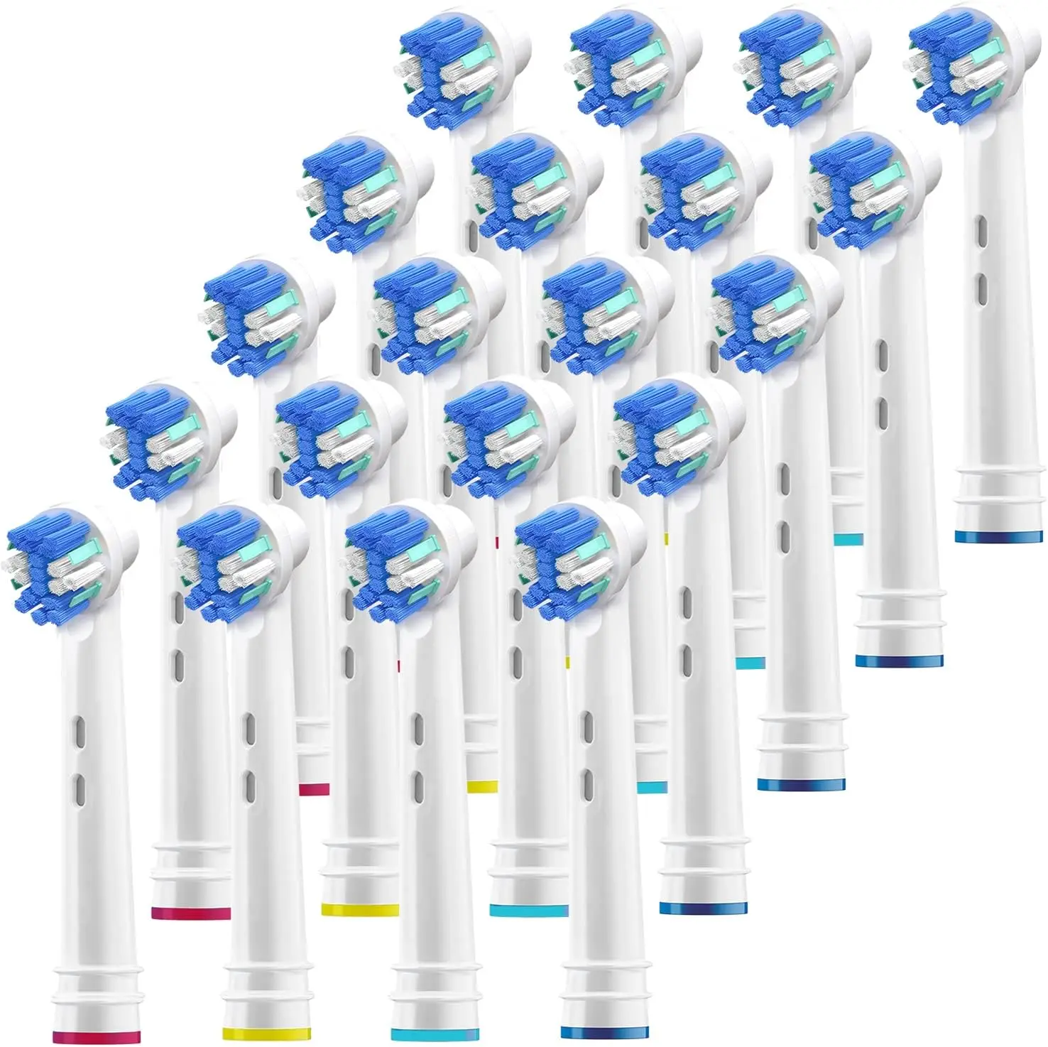 20 buah kepala sikat pengganti kompatibel dengan Oral B Braun 4 sensitif 4 benang 4 presisi 4 silang 4 pemoles