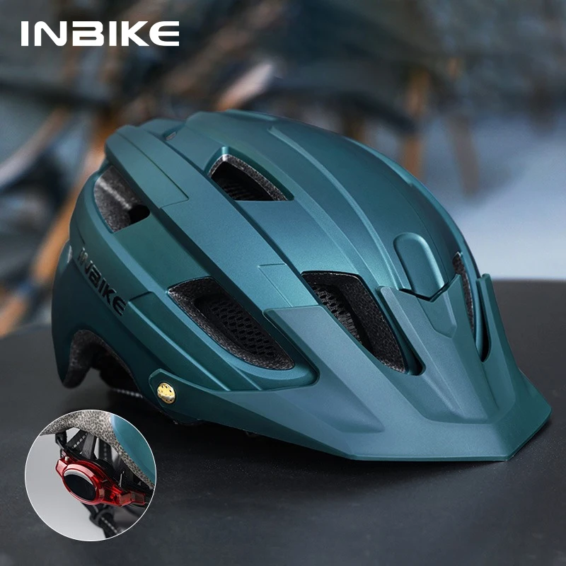 INBIKE Bicycle Riding Helmet With USB Rechargeable LEDRear Light Mountain Road Bike Helmet For Men Women MTB Cycling Accessories