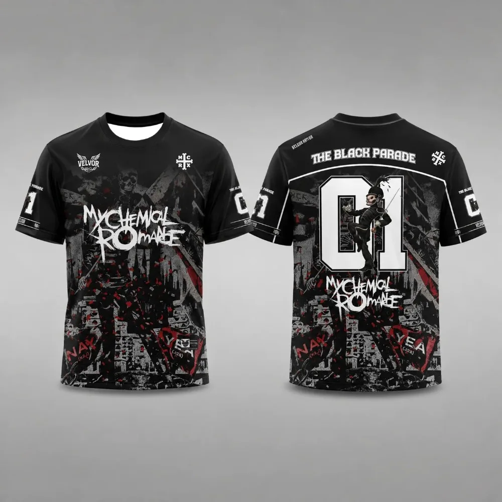 2026 New MCR My Chemical Romance Album Tour Jersey Shirt Men's Women's Summer Rock Style Breathable Quick Drying Fashion T-shirt