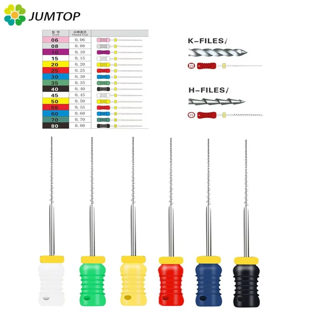 H-ファイルk-ファイル21/25ミリメートル #15-40歯科手使用ファイル歯内楽器歯科医ツールルートキャンセル - AliExpress