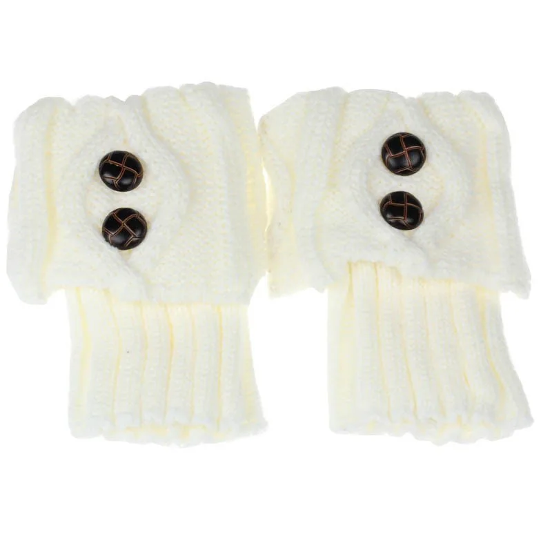 Herbst Winter frauen Neue Kurze Raute Flip 2-Taste Fuß Wärmer Gestrickte Wolle Socken Mode Boot Abdeckung Beinlinge – Detail 18