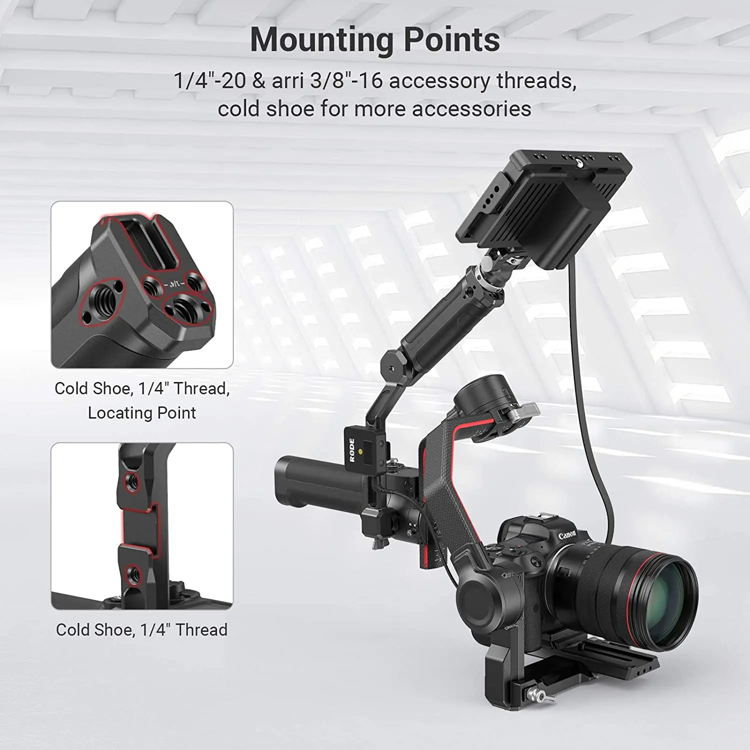 SMALLRIG Adjustable Handle Sling Dual Handgrip for DJI RS 2 / RSC 2 Gimbal Handheld Stabilizer Monitor Mount Accessories 3028