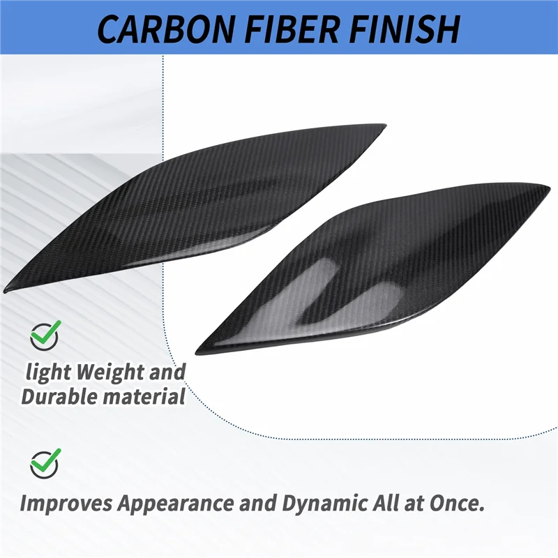 Car Headlight Eyebrows Eyelids Carbon Fiber Stickers Trim Cover Headlight Lid For FIAT BRAVO 2007+-M54K
