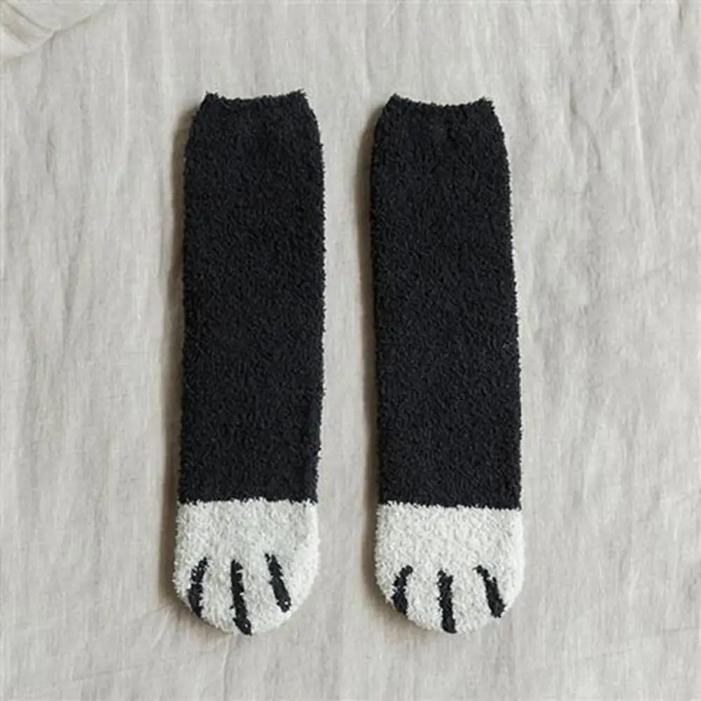 

Winter Home Socks Cat Paw Socks Cozy Cat Paw Winter Socks for Home Bedroom Indoor Wear Cute Fuzzy Slipper with for Warmth