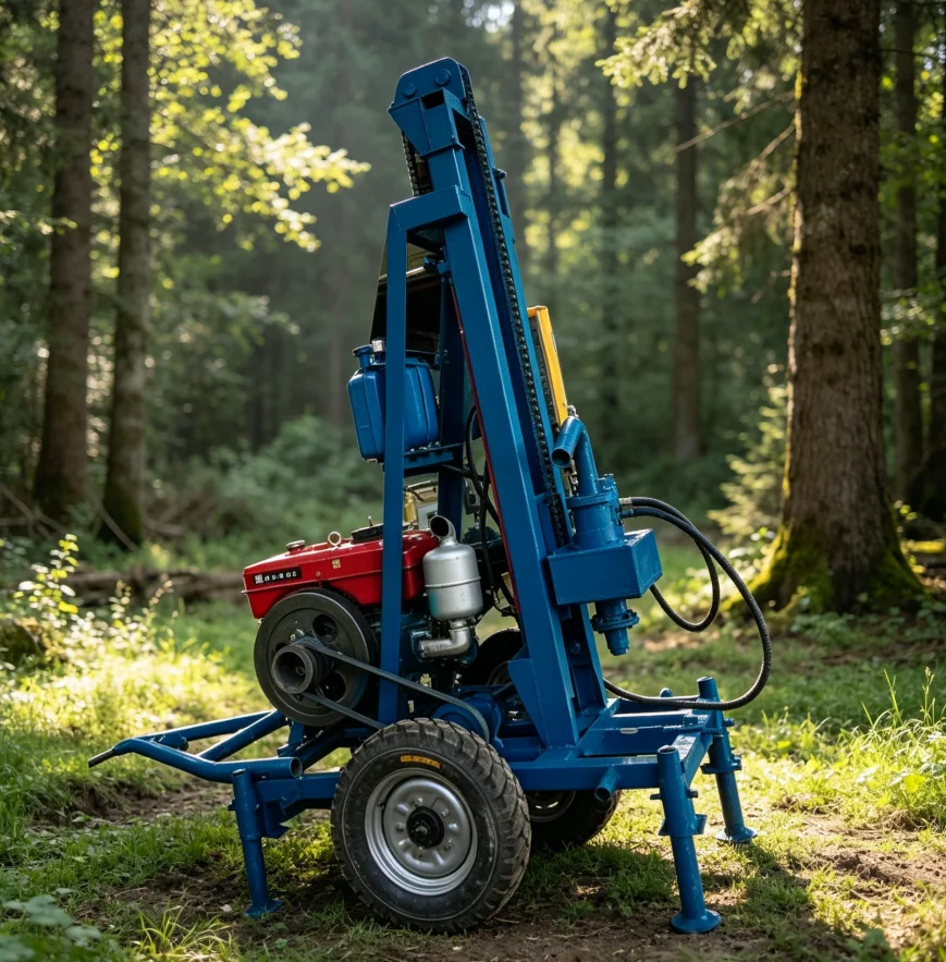Mobile Trailer Water Well Drilling Rig Light Weight 120m Hydraulic Borehole Drill for Well Irrigation  Digging  Wholesale MRQ