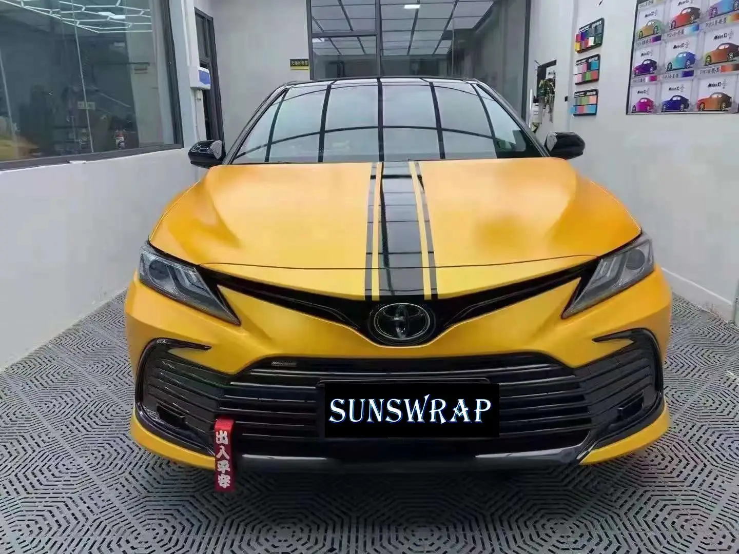 Satin  Hornet Yellow Vinyl Wrap Auto Car Sticker Decal Film Sheet Bubble Free Air Release Technology 5x59ft/roll