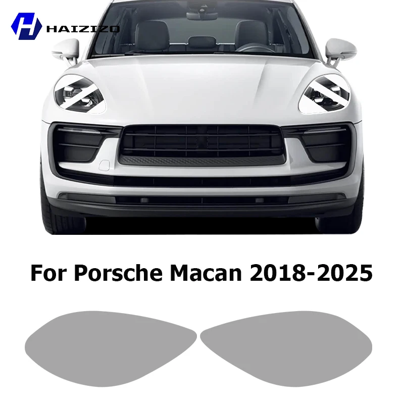 

For Porsche Macan 2018-2025 Smoke Black Car Headlight Protective Film TPU Anti-Scratch Vinyl Wrap Kit for Auto Light Custom PPF