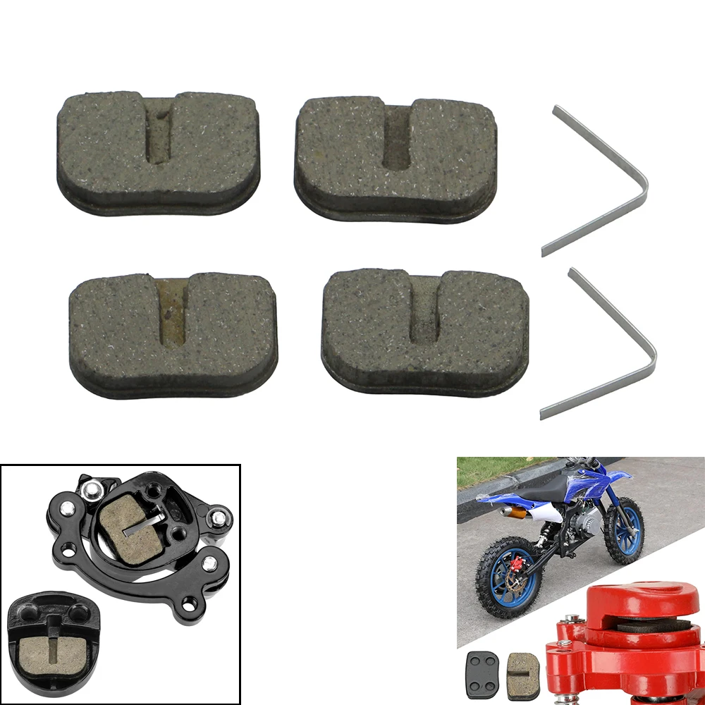 Novas Pastilhas de Freio a Disco com Anel de Fixação para Minimoto 47 49cc, Pocket Bike, Moto Infantil, Dirt Bike, Acessórios para Scooter a Gasolina e Elétrica