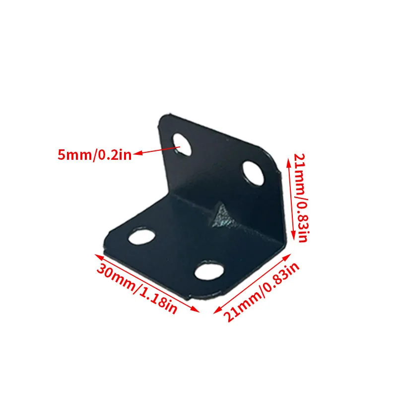 100pcs black corner codes, 4-hole fixed corner brackets, right angle fasteners, for tables, chairs, cabinets, shelves
