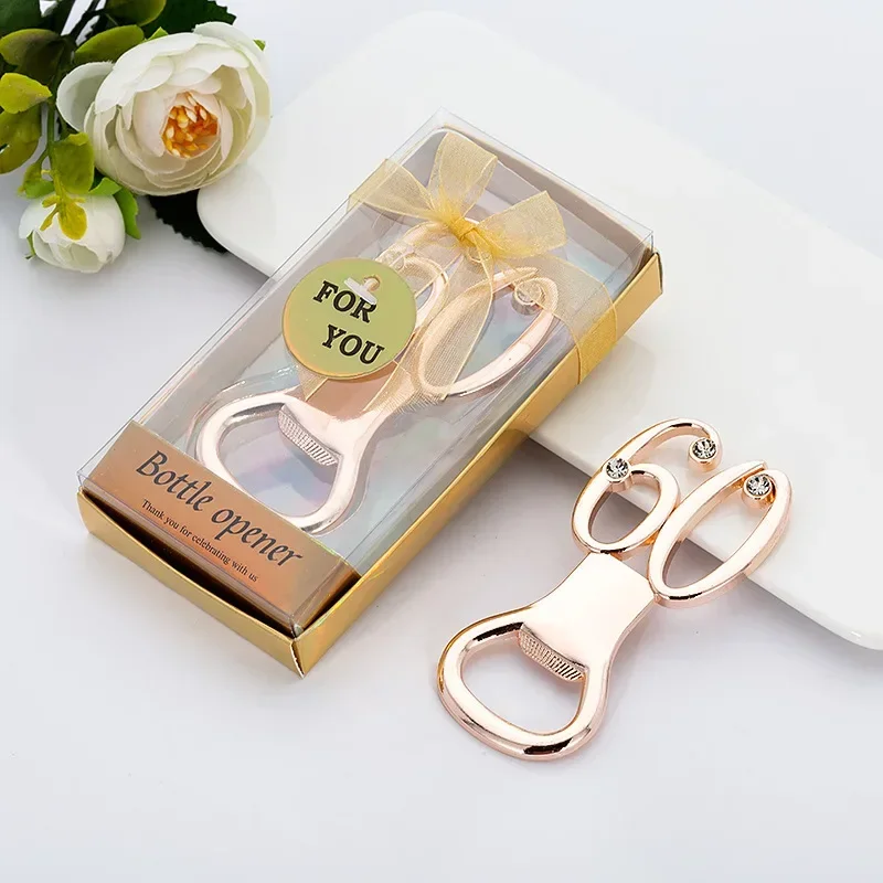 

(25 Pieces/lot) 60th Wedding and Party Favors of 60th design Bottle Opener favors for Diamond 50 60 Wedding anniversary gifts