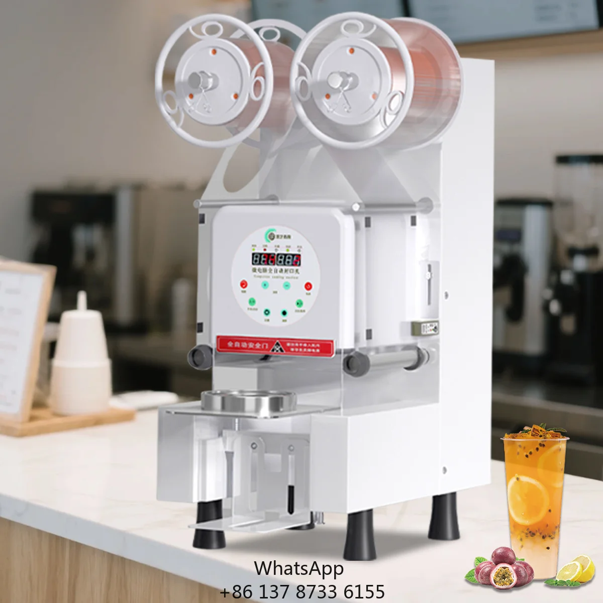 Commercial Bubble Tea Equipment: Bubble Tea Sealing Machine For 95/90 Mm Diameter Cups.