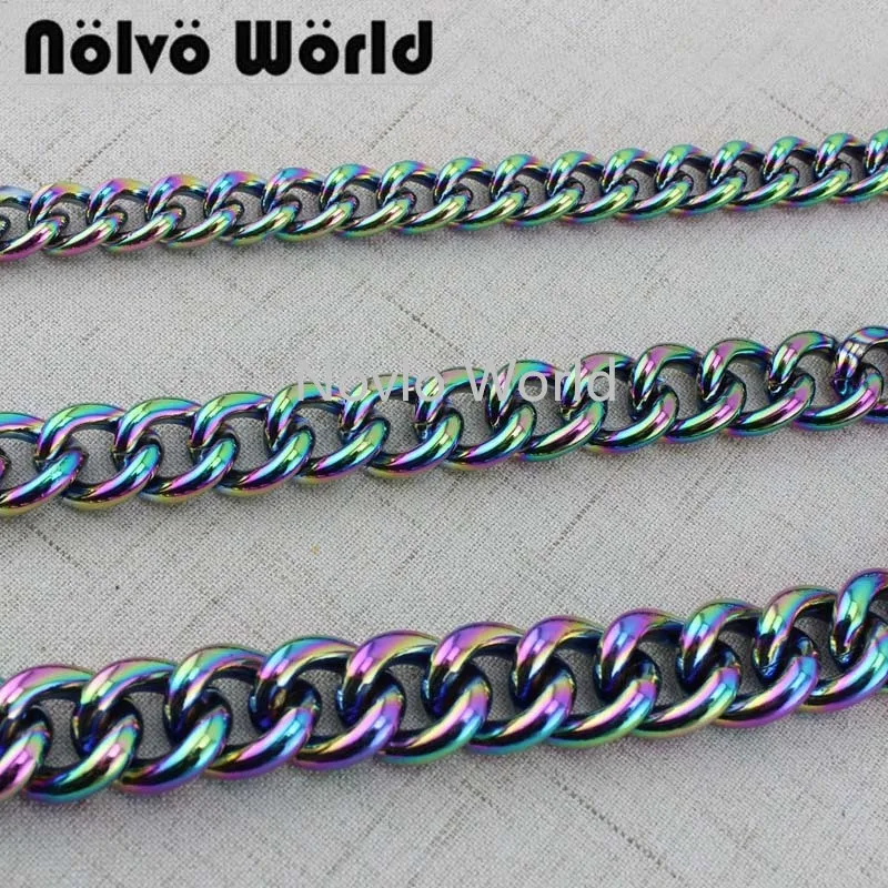 1-5 Meters  NEW Fashion 5 Kinds of Rainbow Aluminous Light Weight Obag Chain Bags Purses Strap Accessory Chains,Factory Direct