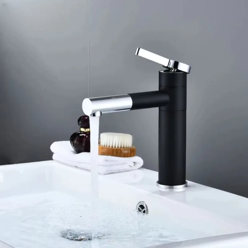 Bathroom Faucet Rotatable Washbasin Stainless Steel Hot and Cold Faucet