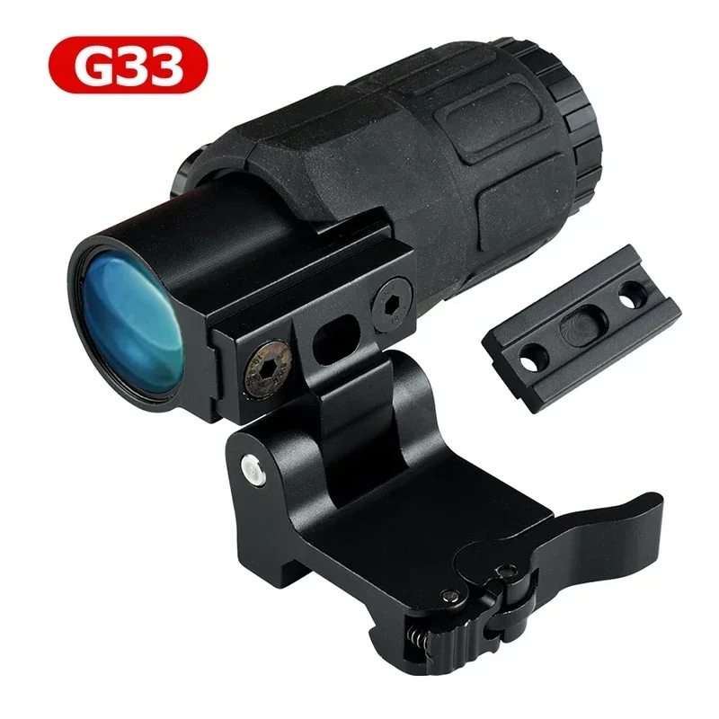 556 558 Holographic Red Green Dot Sight Combo G33 Quick Detach Built-in Flip Tactical Scope Hunting Airsoft Collimator 20mm Rail