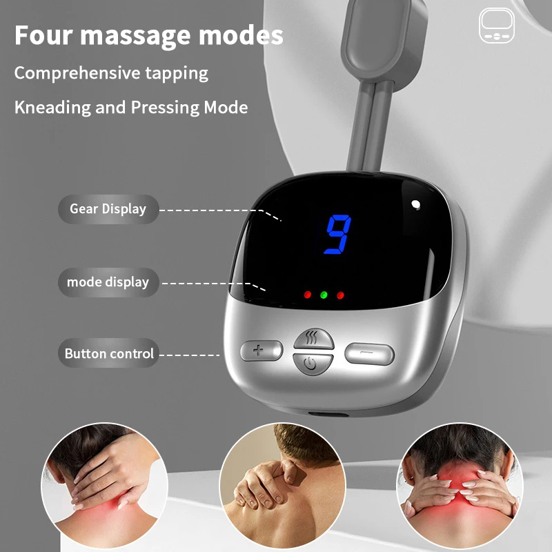 جهاز تدليك الرقبة والظهر والكتف، 2025 جهاز تدليك كهربائي صغير محمول للرقبة والظهر، مع حرارة